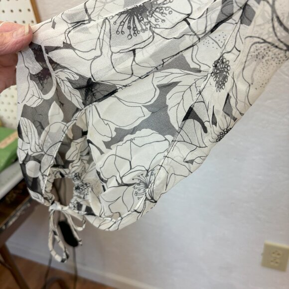 ECI New York Flower Pattern Beaded Sheer Dress Silk - Picture 5 of 8